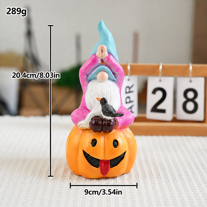 Halloween Pumpkin Gnome Garden Statue - Fall Decor Gift