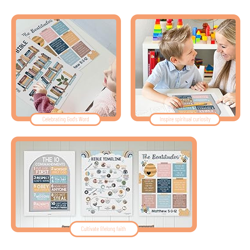 Hadley Designs 9-Pack Christian Posters for Kids (11x14")
