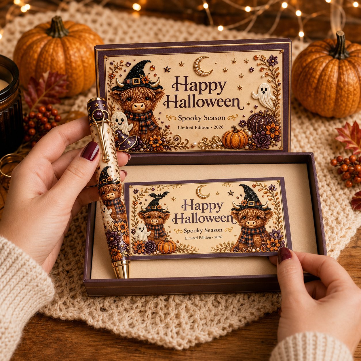 Halloween Pen Gift Set with Matching Card & Box – 3 Styles