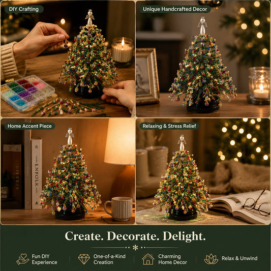 DIY Beaded Christmas Tree Kit with Angel Topper