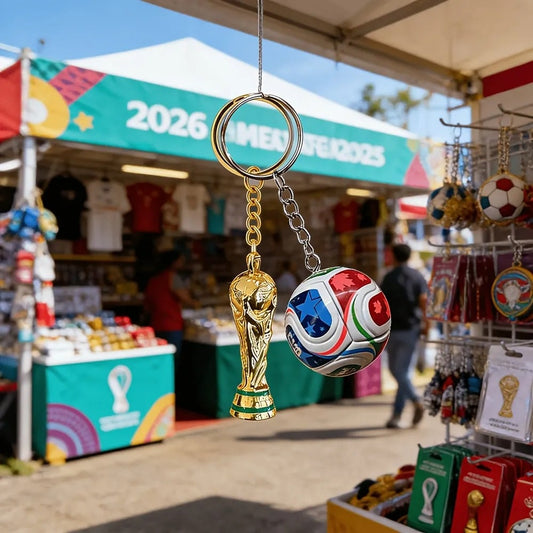2026 FIFA World Cup USA-MEX-CAN Dual Charm Keychain