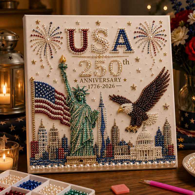 USA 250th Anniversary DIY Diamond Painting Kit (20x20cm)
