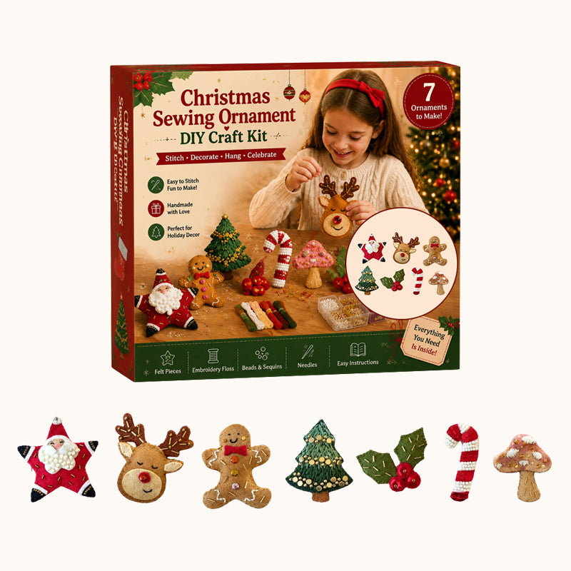 Christmas Felt Embroidery Brooch DIY Kit for Holiday Gifts