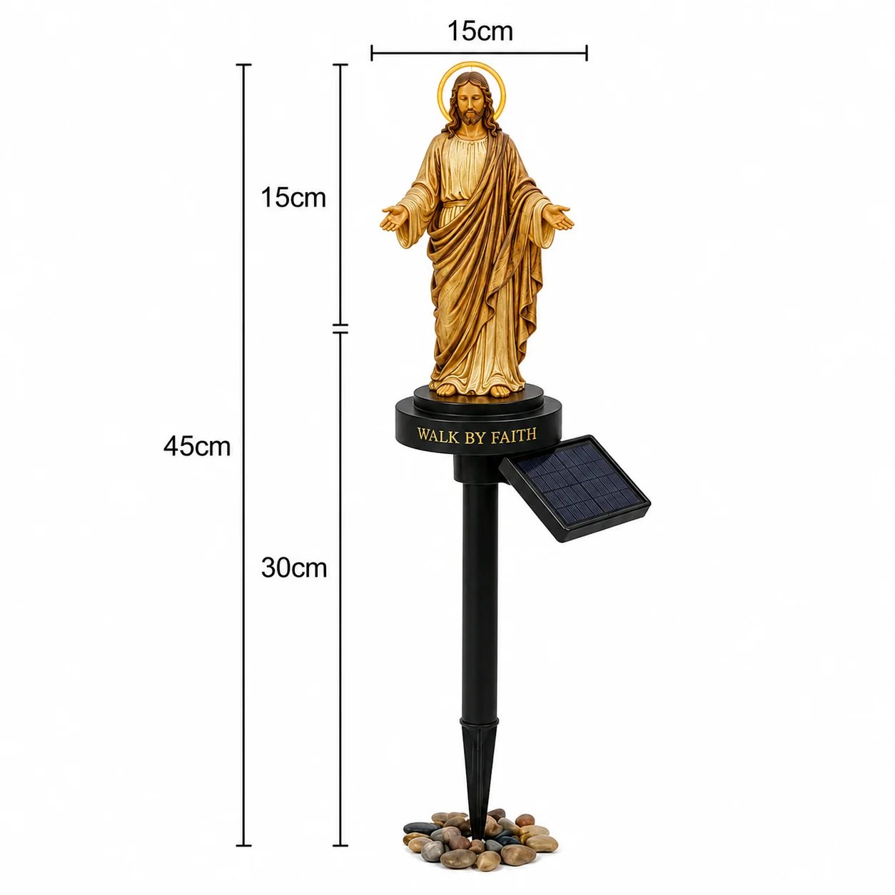Walk by Faith Solar Jesus Garden Light – Christian Gift