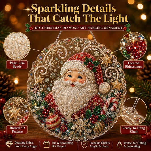 DIY Christmas Pearl Diamond Art Ornament Kit for Holiday Decor