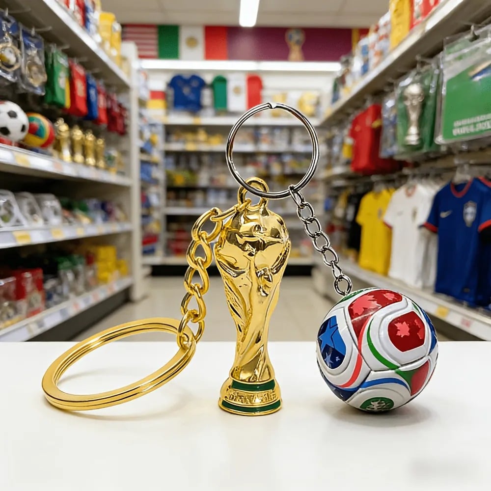 2026 FIFA World Cup USA-MEX-CAN Dual Charm Keychain