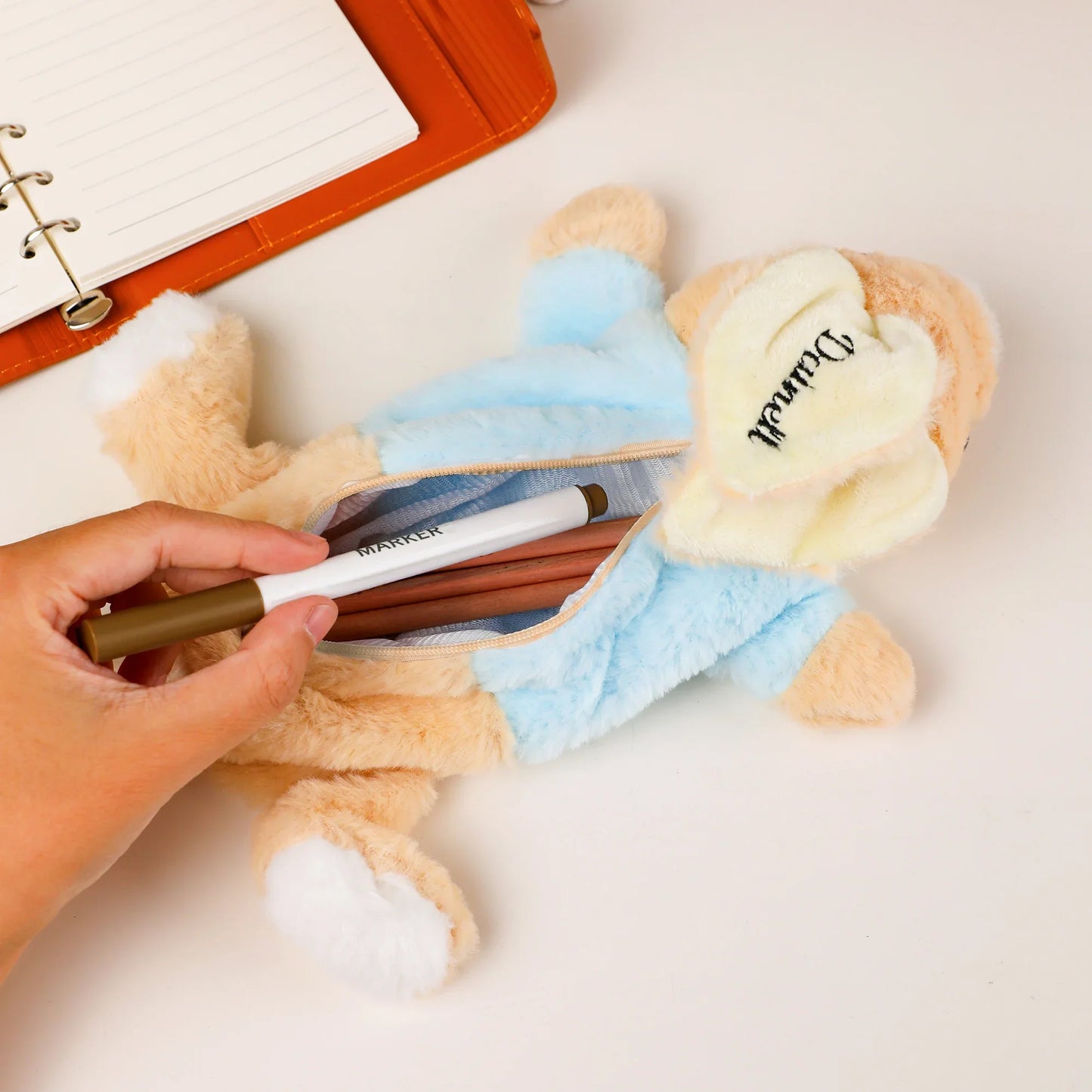 Personalized Bunny Plush Pencil Bag | Custom Name Gift