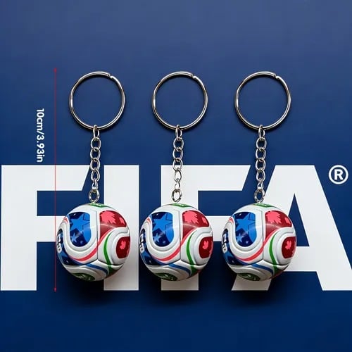 2026 FIFA World Cup USA-MEX-CAN Dual Charm Keychain