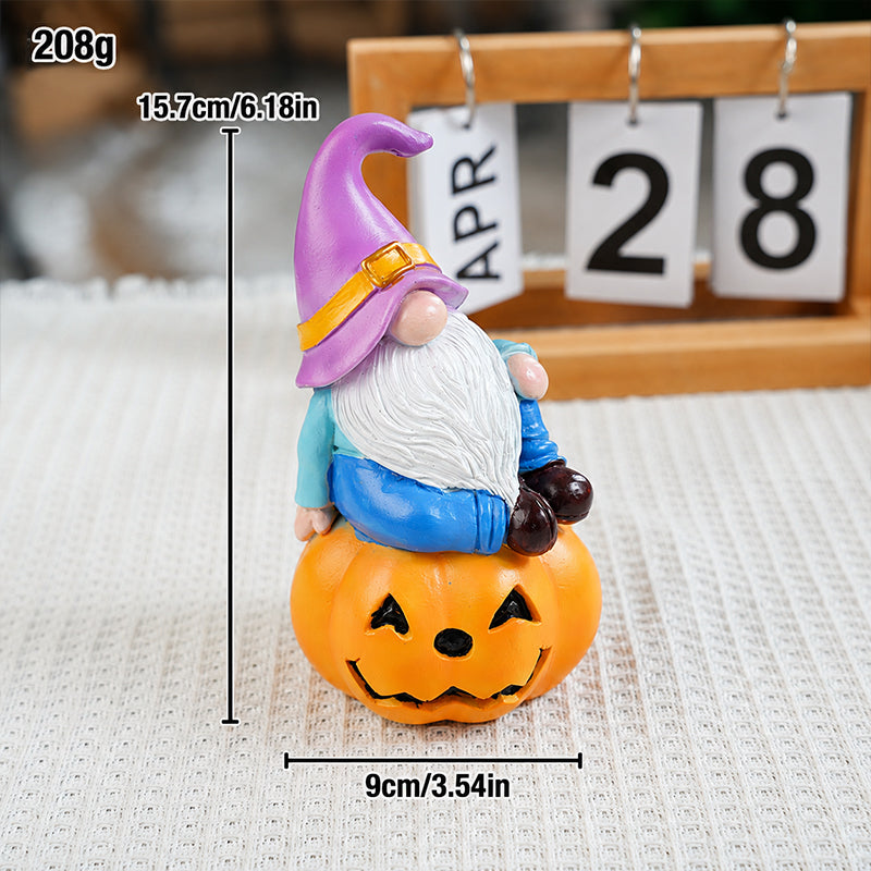 Halloween Pumpkin Gnome Garden Statue - Fall Decor Gift