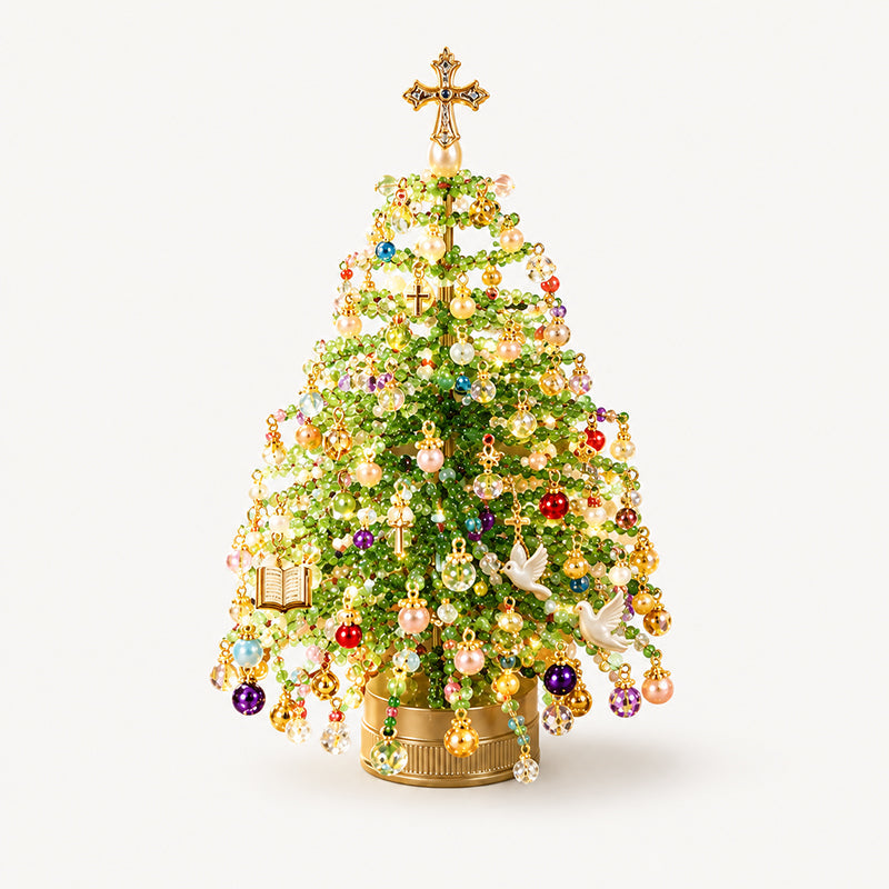 DIY Beaded Christmas Tree Kit with Angel Topper