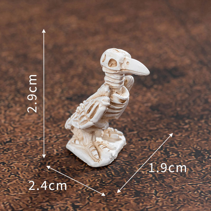 Halloween Resin Raven & Skeleton Crow Ornaments