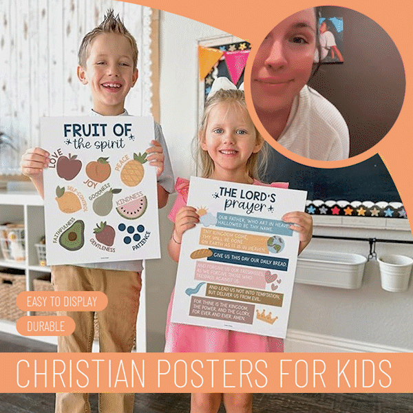 Hadley Designs 9-Pack Christian Posters for Kids (11x14")