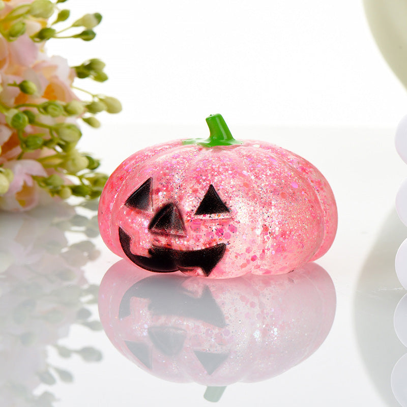 Glitter Halloween Pumpkin Stress Ball for Adults & Party Favors