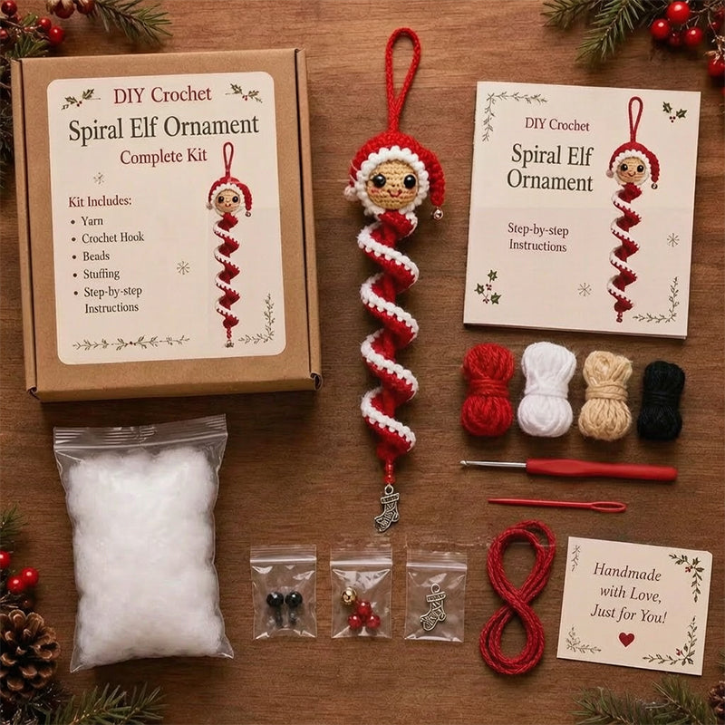 DIY Christmas Spiral Crochet Ornament Kit for Holiday Gifts