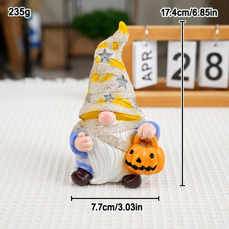 Halloween Pumpkin Gnome Garden Statue - Fall Decor Gift
