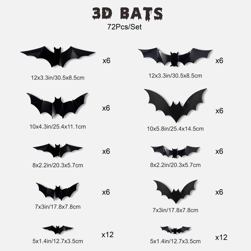 Halloween 3D LED Bat Decor with Purple Glow for Walls & Windows
