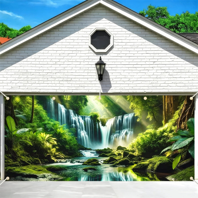 Hawaiian Beach Garage Door Birthday Party Backdrop