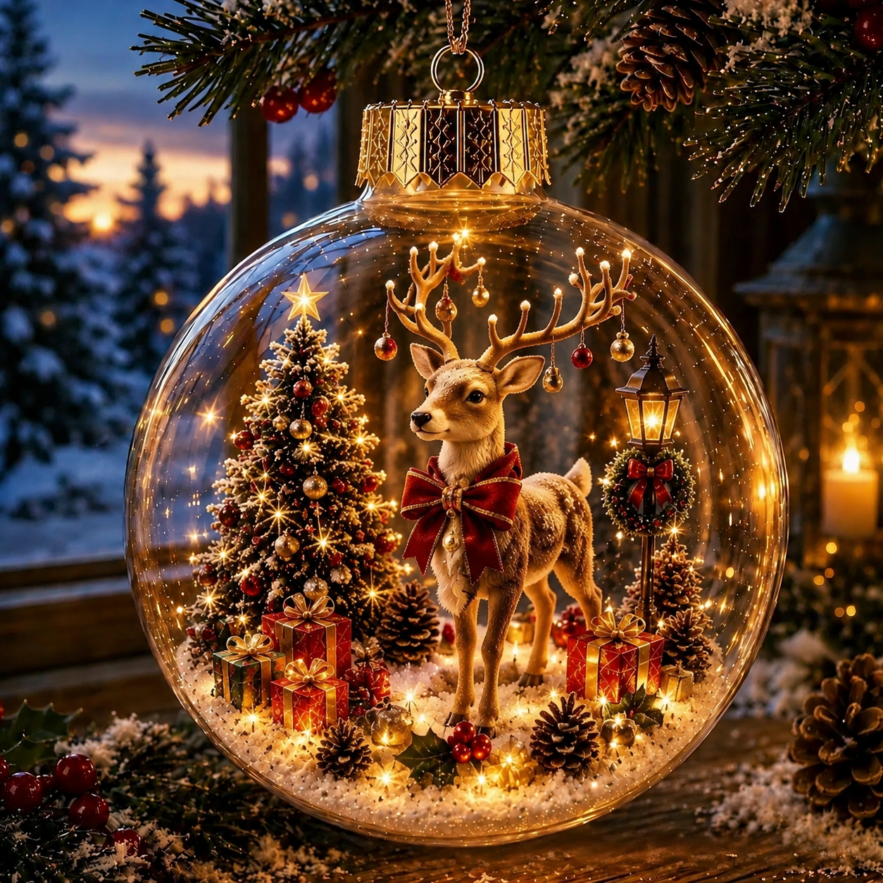 Animal Christmas Snow Globe – Festive Crystal Ball Gift