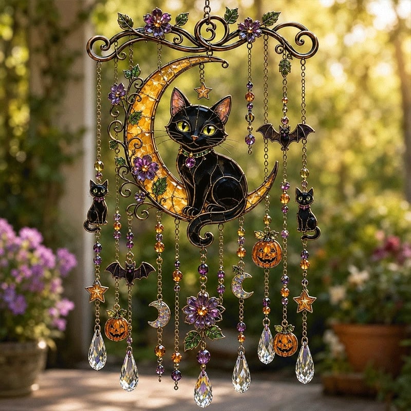 Halloween Stained Glass Suncatcher Wind Chime – 7 Design Options
