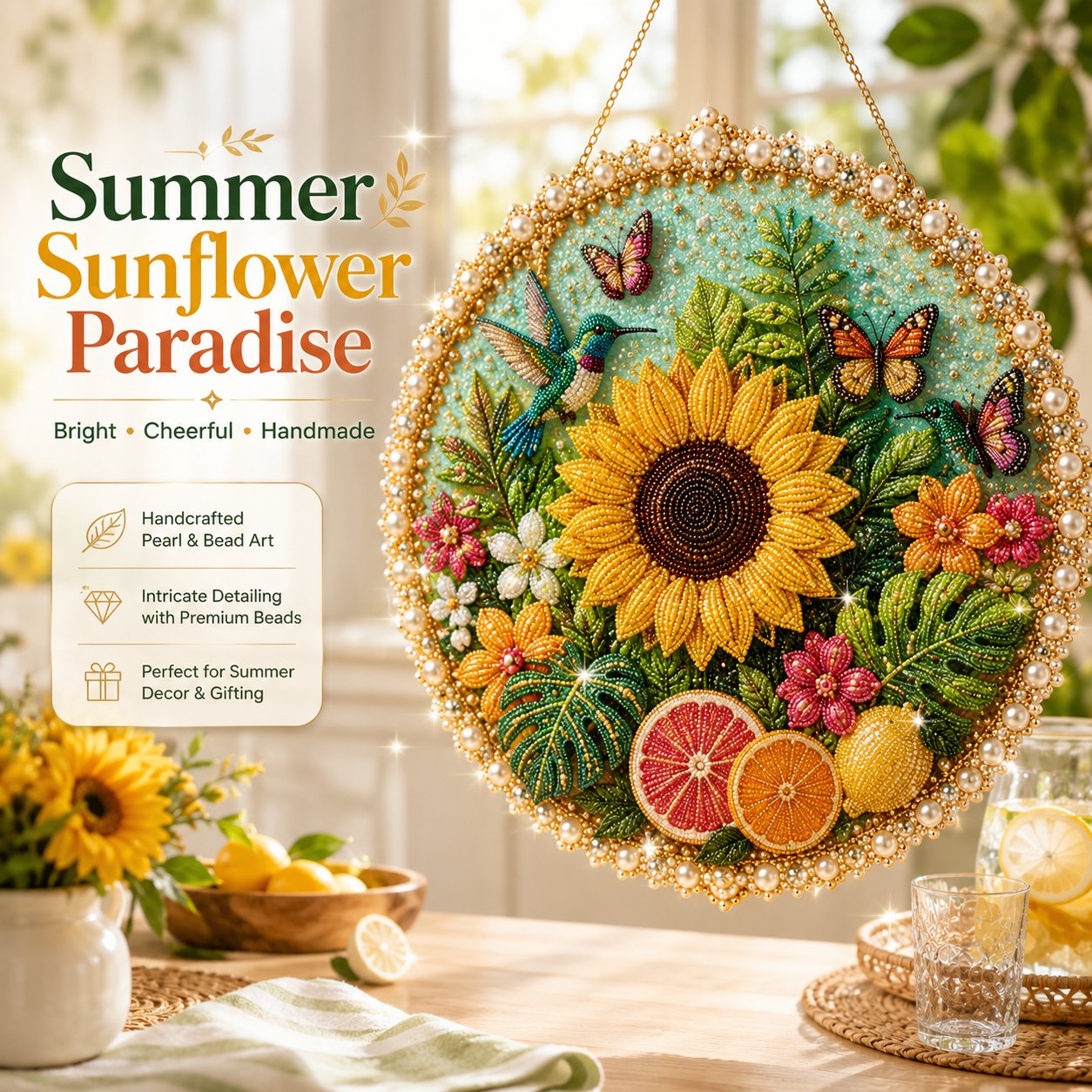 Four Seasons DIY Pearl Art Hanging Wreath Kit & Craft Gift
