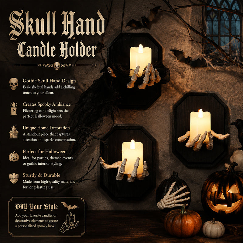 Skeletal Hand Wall Sconce Candle Holder for Gothic Halloween Decor
