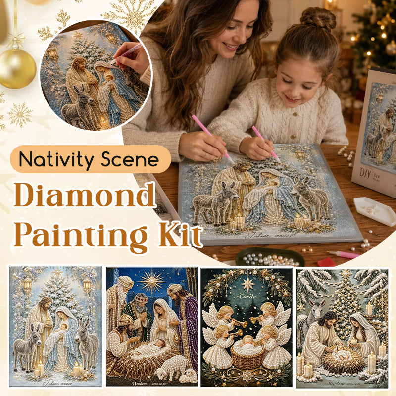 Nativity Scene Diamond Painting Kit | Christian Christmas Gift