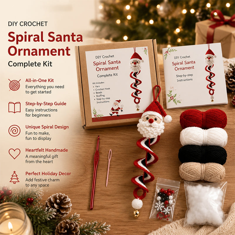 DIY Christmas Spiral Crochet Ornament Kit for Holiday Gifts