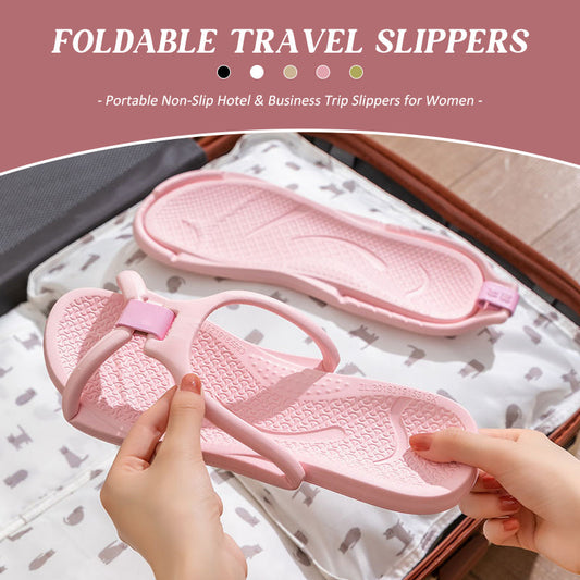 Foldable Travel Slippers - Non-Slip Portable Hotel Sandals