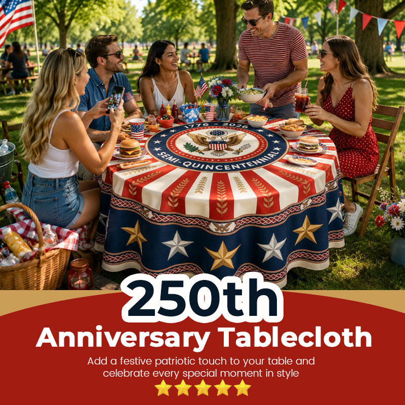 250th Anniversary Patriotic Round Tablecloth (60", 70", 84")