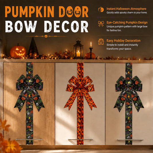 Halloween Pumpkin Ribbon Bow Decoration for Cabinet Doors