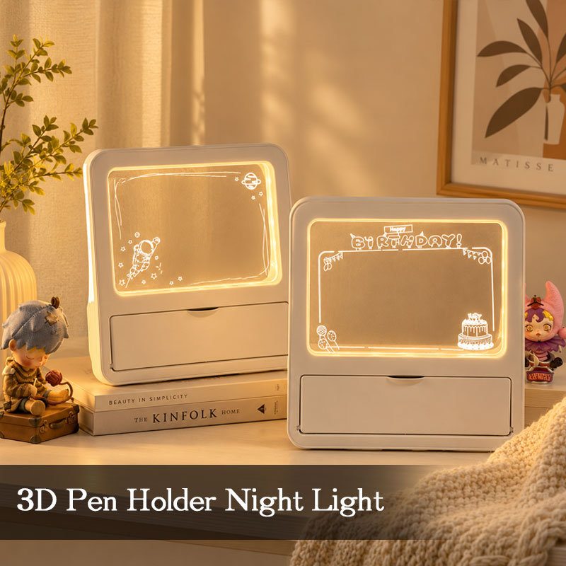 3D Pen Holder Night Light & Desk Organizer Gift