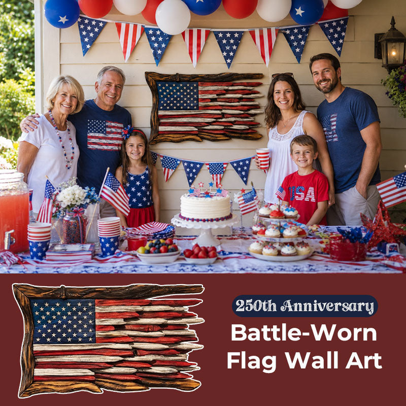 250th Anniversary Battle-Worn American Flag Wall Art
