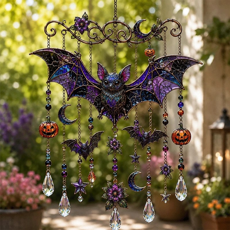 Halloween Stained Glass Suncatcher Wind Chime – 7 Design Options