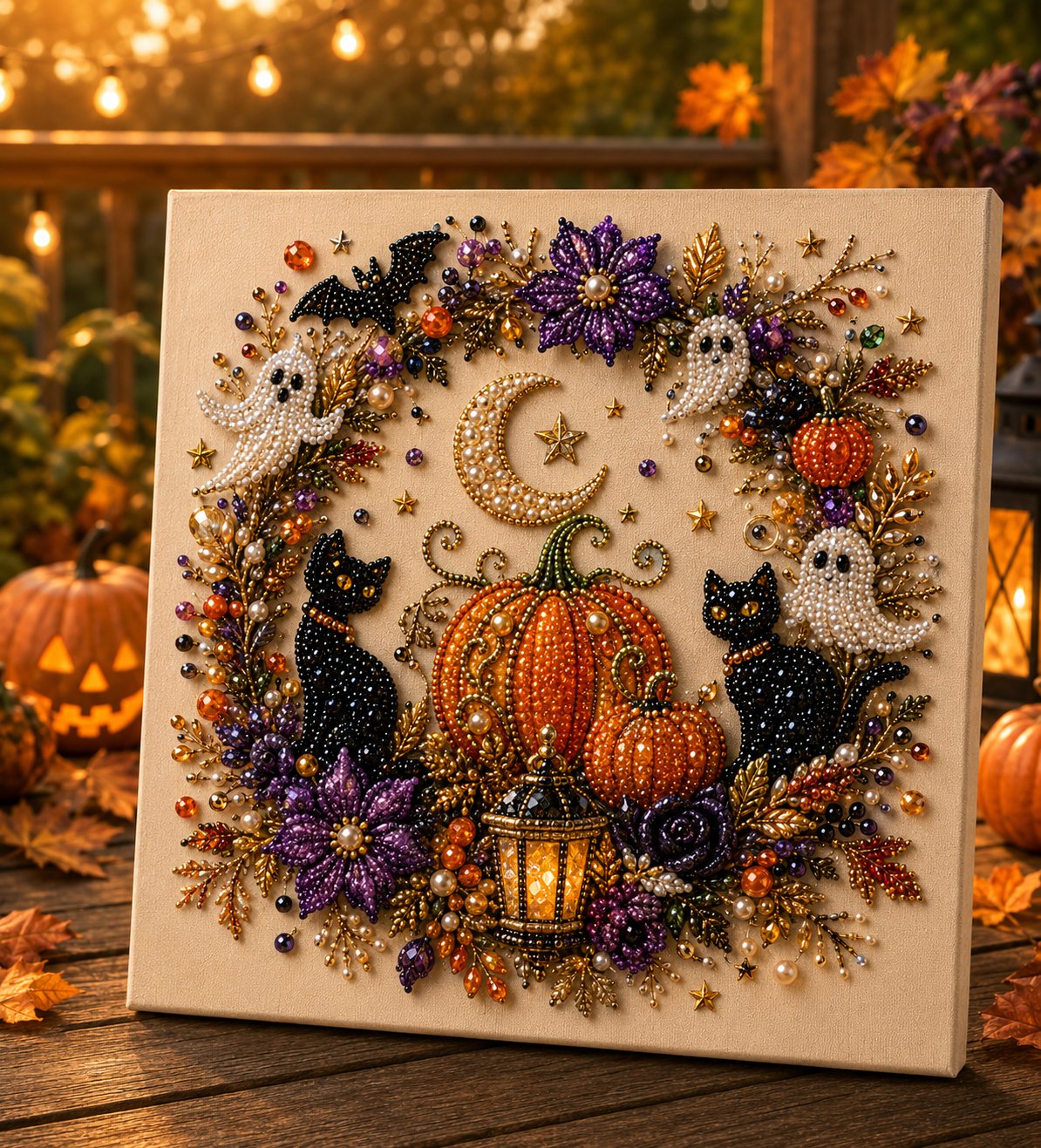 Halloween Pearl Art DIY Kit – Spooky Cute Fall Home Decor Craft