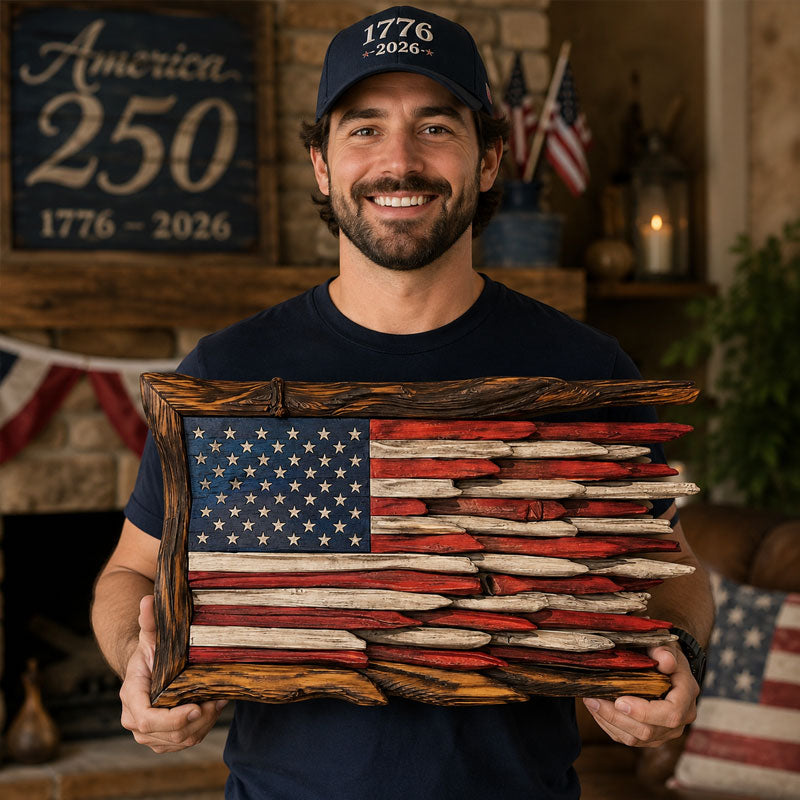 250th Anniversary Battle-Worn American Flag Wall Art