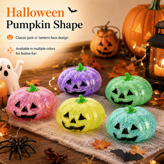 Glitter Halloween Pumpkin Stress Ball for Adults & Party Favors