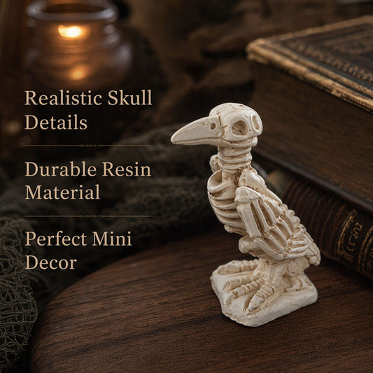 Halloween Resin Raven & Skeleton Crow Ornaments