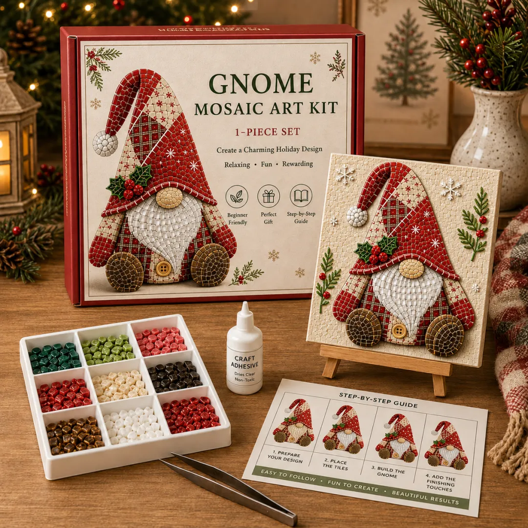Gnome Mosaic Art Kit – Relaxing DIY Craft and Handmade Gift