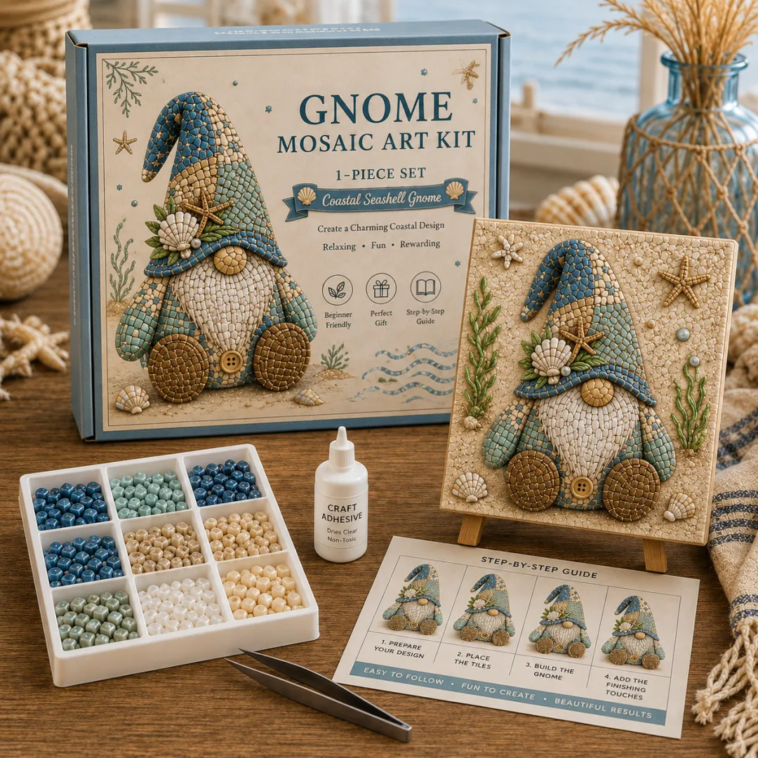Gnome Mosaic Art Kit – Relaxing DIY Craft and Handmade Gift