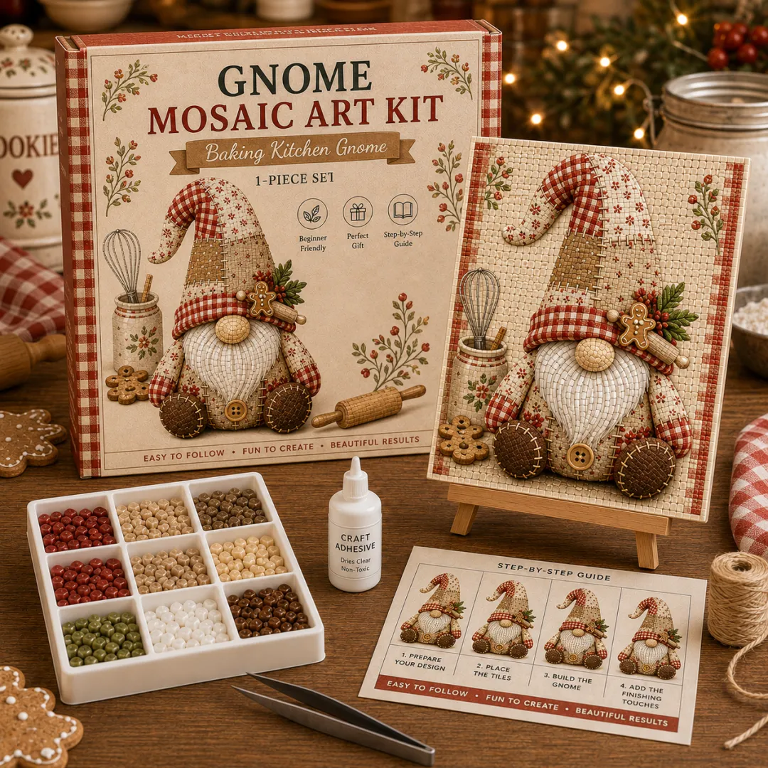 Gnome Mosaic Art Kit – Relaxing DIY Craft and Handmade Gift
