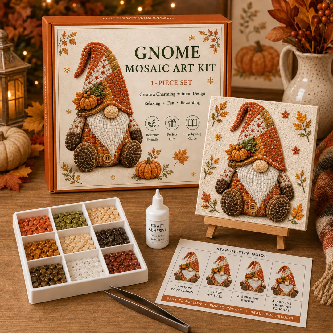 Gnome Mosaic Art Kit – Relaxing DIY Craft and Handmade Gift