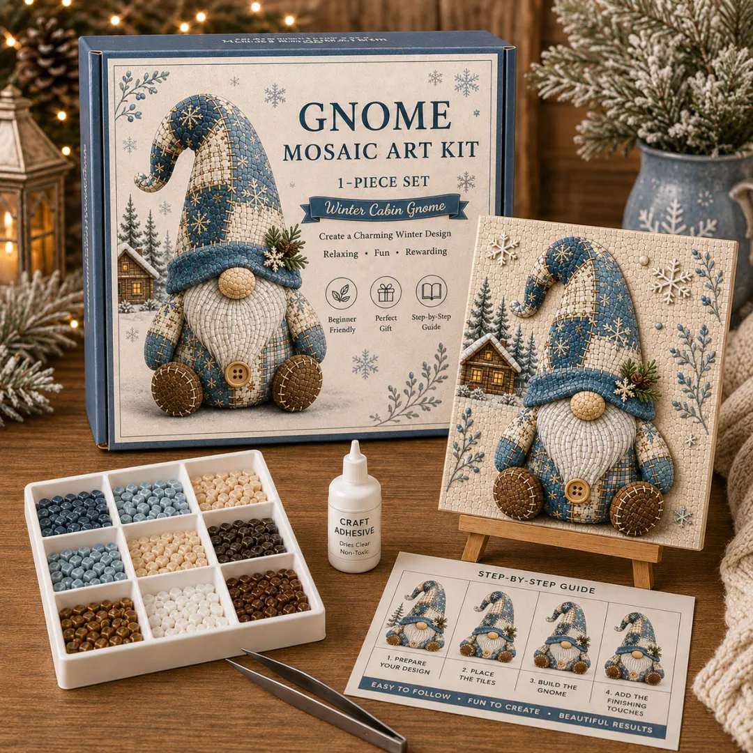 Gnome Mosaic Art Kit – Relaxing DIY Craft and Handmade Gift