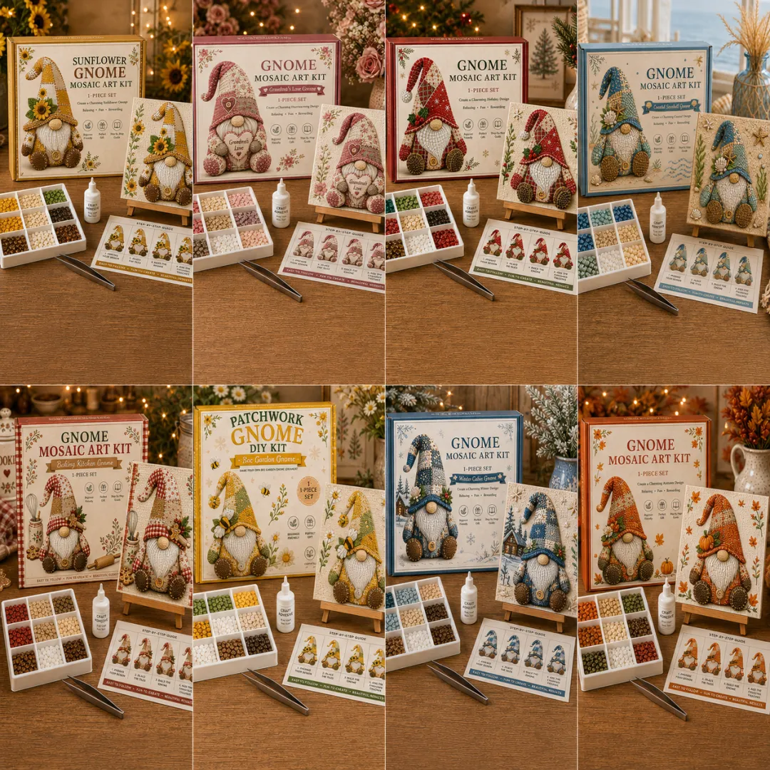 Gnome Mosaic Art Kit – Relaxing DIY Craft and Handmade Gift