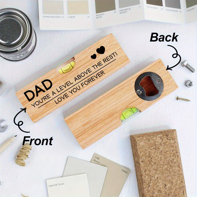 Bamboo Wooden Level Bottle Opener - Gift for Dad