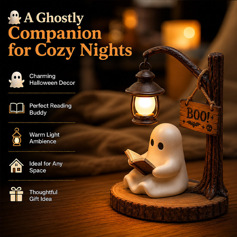 Halloween Ghost Reading Lamp - Resin Tabletop Figurine