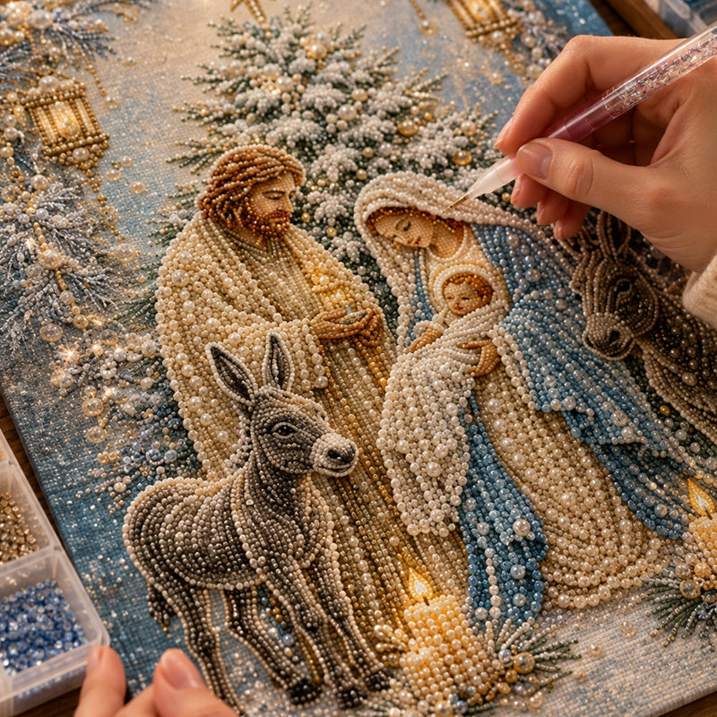 Nativity Scene Diamond Painting Kit | Christian Christmas Gift