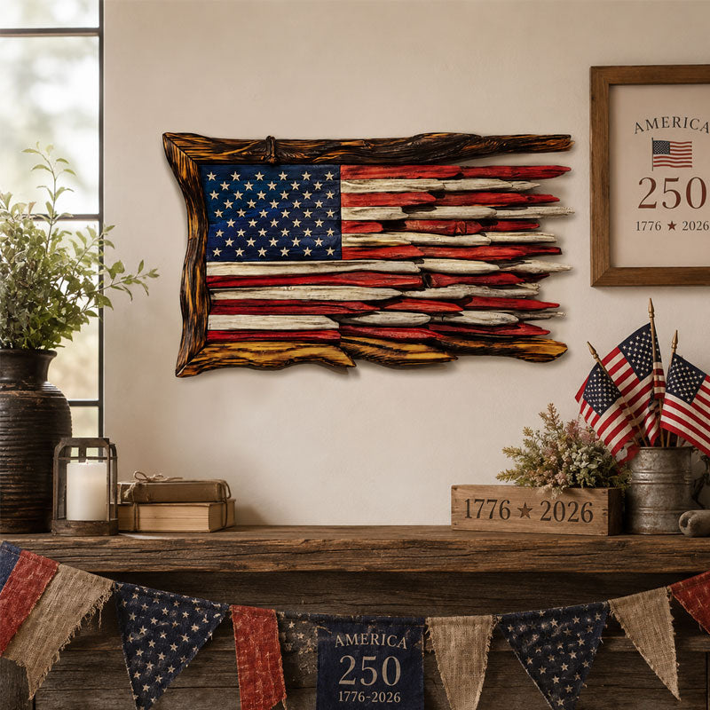 250th Anniversary Battle-Worn American Flag Wall Art