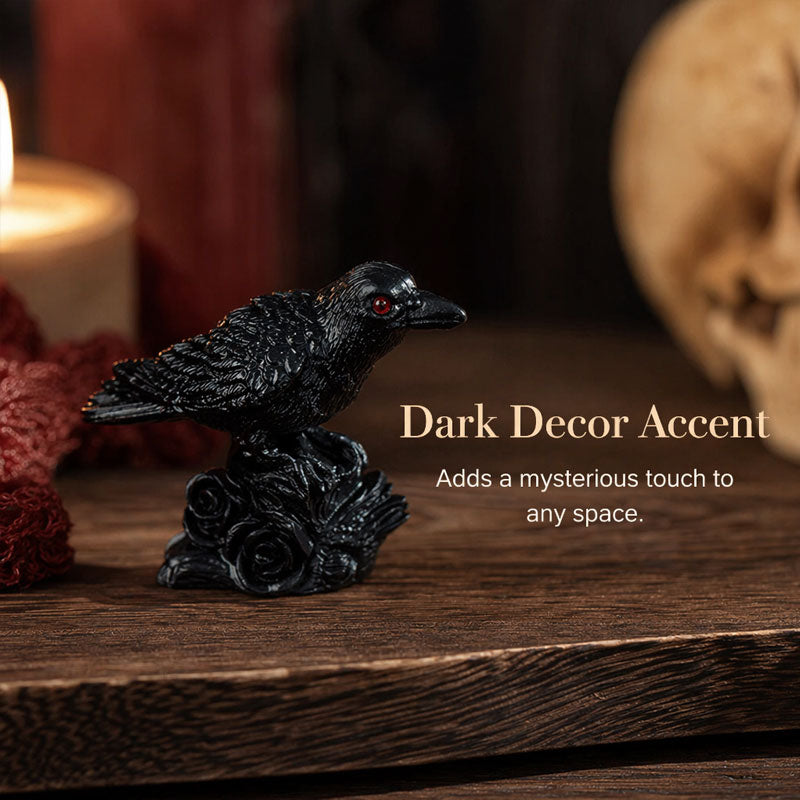 Halloween Resin Raven & Skeleton Crow Ornaments