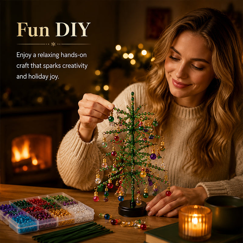 DIY Beaded Christmas Tree Kit with Angel Topper