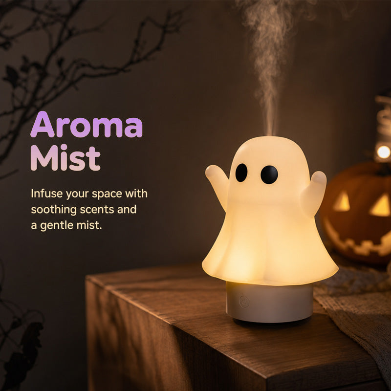 Cute Ghost Essential Oil Diffuser with 7-Color Night Light